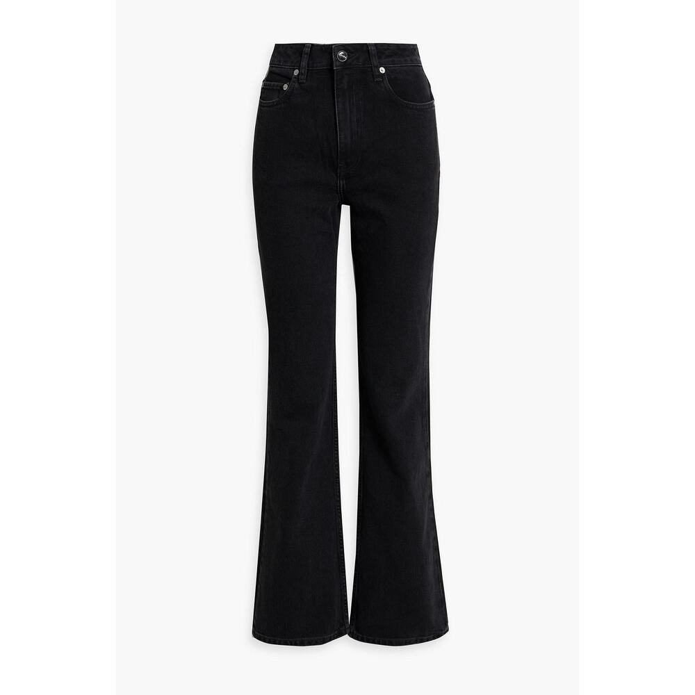 Ganni Women's Black Betzy High-rise Bootcut Jeans  24x34 100% organic cotton